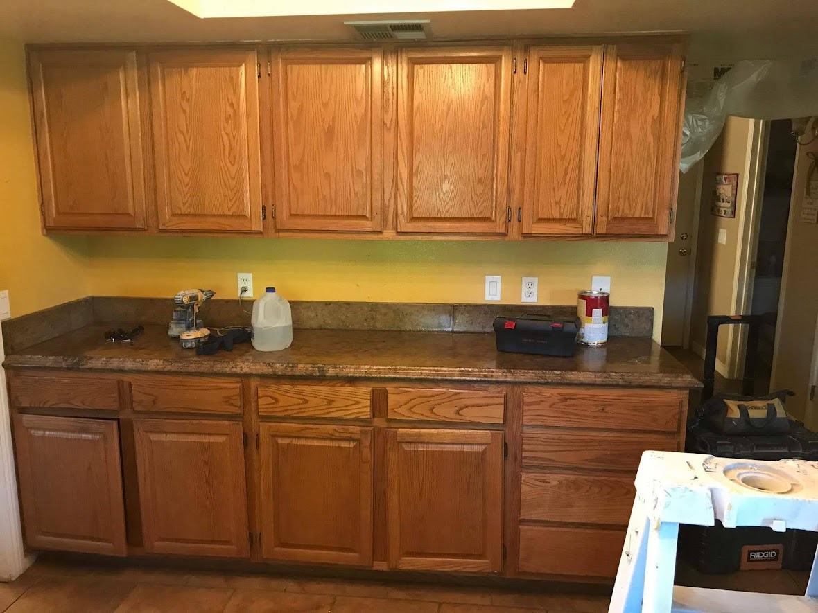 Sideboard Wall Refinish - Before